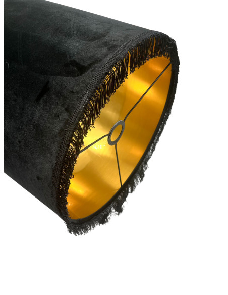 Velvet Balck - Gold -  Fringe Black Short